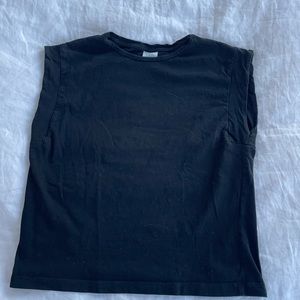 Zara Girls Black Sleeveless Shirt